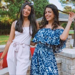 MISA LOS ANGELES FLORAL BLUE DRESS